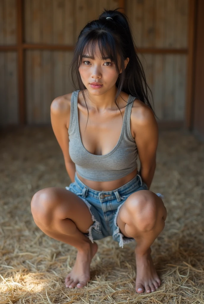 A beautiful Japanese girl with fair skin and angelic features............ She is a teenager、Looks like a slender 12 year old. The girl is on all fours and has no clothes on..'a little embarrassing for her. She has a childish appearance with a flat chest. The stage is a cowshed、Milked、mate with a bull、Living with cows、pregnant cow、The atmosphere in the barn is professional and filthy....... ...... The artwork is、Must be realistic, Highly detailed photorealistic quality, high resolution render, Gives a cute and innocent atmosphere. Lighting should be balanced and natural, Beautifully illuminate the scene.、Show nipples、Underpants1becomes a sheet、Show your butt、taiwan wacoal、Gunze、Milk is squeezed out of her breasts、she is connected to a machine that produces milk、Her breasts are4There is a、the cow is on top、penis stuck in her genitals、she takes care of the cows