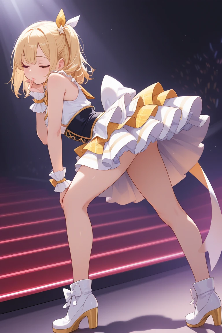 nsfw,sex with one man,sex with multiple men,covered in semen,facial ,creampie,Nude,lift up skirt,tiny breasts,whole body,wet body,cute face,naughty expression,looking at viewer,on stage,crowd of people,anime style,high quality wedding dress full body masturbation crowd