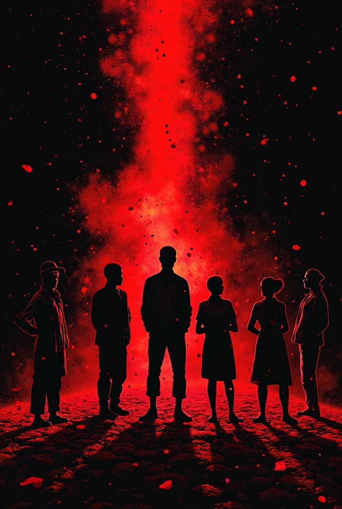REDHEAD CHILDREN BOYS WITH STRAIGHT HAIR, with fire sprouting from the hands, RED BACKGROUND, CANDLES WITH FIRE.