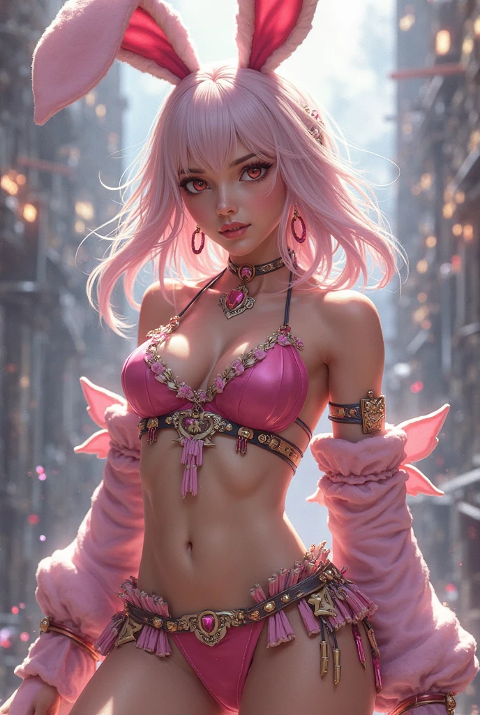 (8K, 4k, melhor qualidade, high resolution: 1.2), (Masteristic, Realista, fotorreal: 1.4), 1girls, abs, alternate costume, arching back, areolae, arm straps, asymmetrical hair, big breasts, bolero, detailed background, detailed pussy, earrings, erect nipples, exposed breasts, exposed pussy, eyeshadow, female only, fit, fit female, ineffective clothing, labia, leaning back, legs open, legs spread, looking down, looking down at self, mostly nude, mouth open, navel, navel piercing, nipples, pink lipstick, seductive look, short hair, sitting on table, slim waist, solo, sweaty, thigh high boots, thigh highs, thighhigh boots, thighhighs, vulva, wet, wet pussy