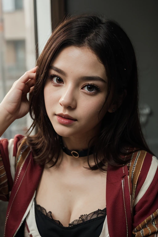 Ukiyo-e:1.9、Utamaro、woodblock print、woodblock print、otherscape、SF、Beautiful woman、Space Opera、skimpy leather costume、spaceship、Purple clouds gather、Detailed face、Beautiful Eyes、Elegant kimono、Intricate floral pattern、Delicate skin、Natural light、A calming color palette、Soft Focuasterpiece