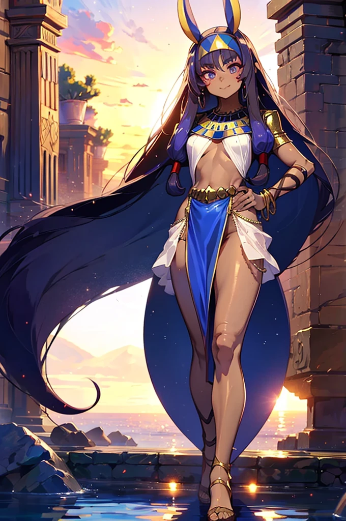 best quality, super fine, 16k, incredibly absurdres, extremely detailed, 2.5D, delicate and dynamic depiction, desert princess, arabian royal dress and accessories, desert, pyramid, sandstorm effect
