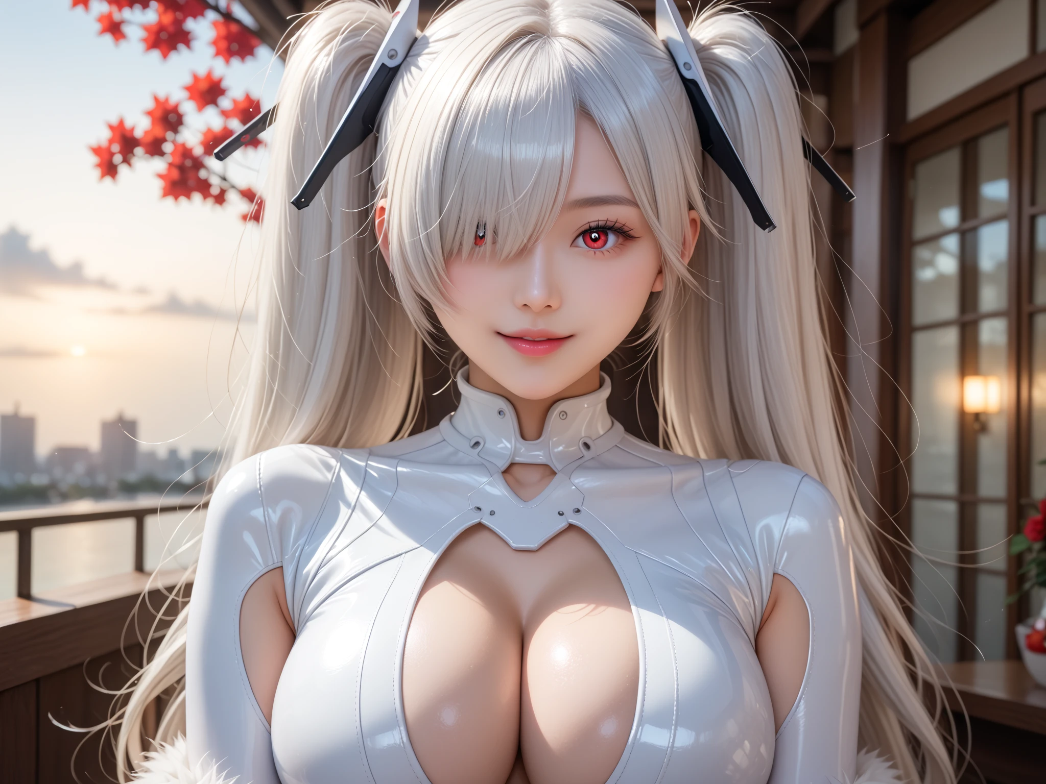 blanc \(nikke\),playboy bunny, rabbit ears, pantyhose, fishnet legwear, white leotard, white long hair, yellow eyes, fishnet, tie,
(huge breasts:1.2, upper body, from above,  cameltoe,  ) white panties,   
jewelry,  hands on chest,see-through, looking at viewer,  hair ornament, choker, shy, smile,
(masterpiece, top quality, best quality, official art, beautiful and aesthetic:1.2), (1 girl), extreme detailed,  colorful, highest detailed,
city,street, leaning,  wall, sun, cloud,