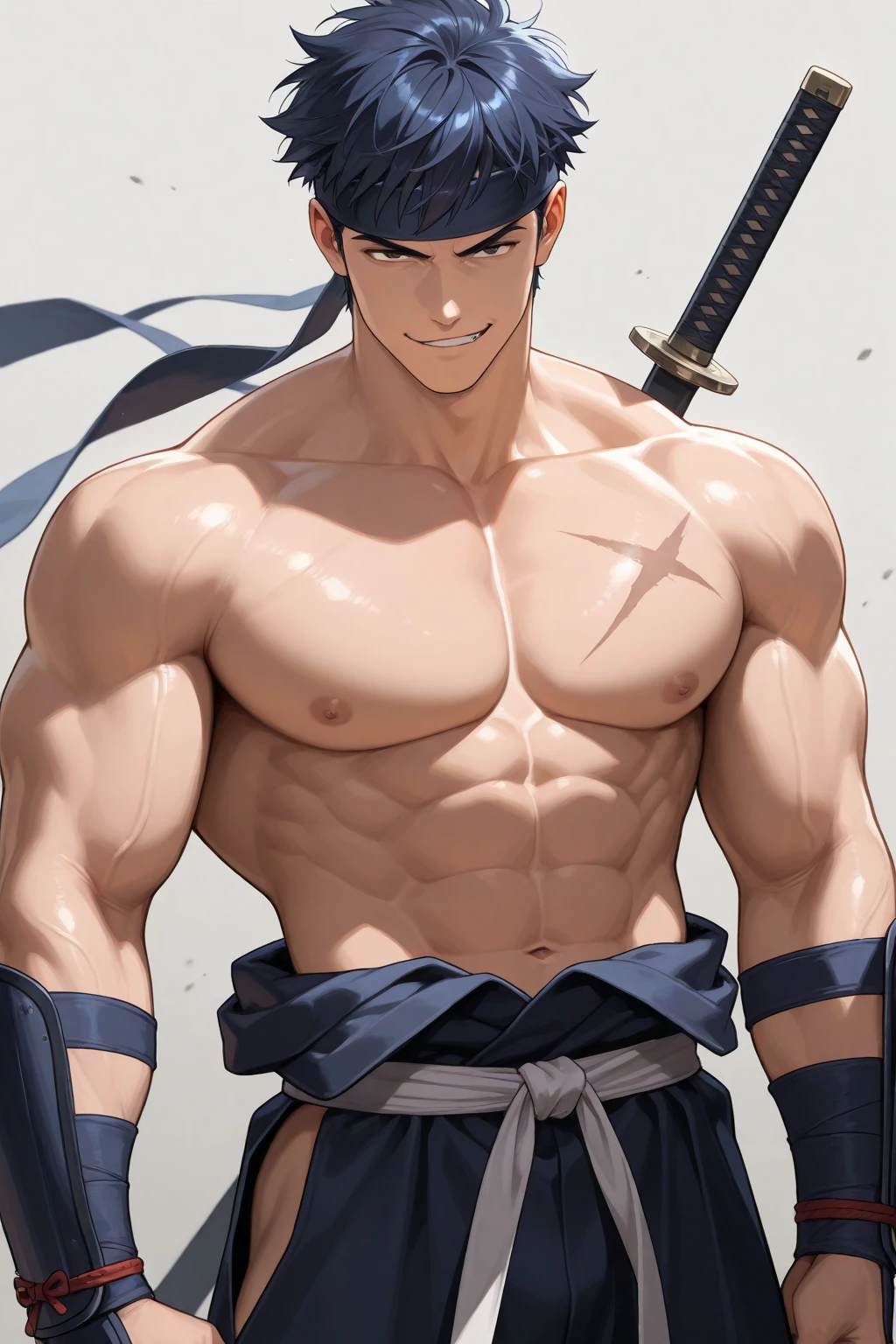 A man holding katana in 2098