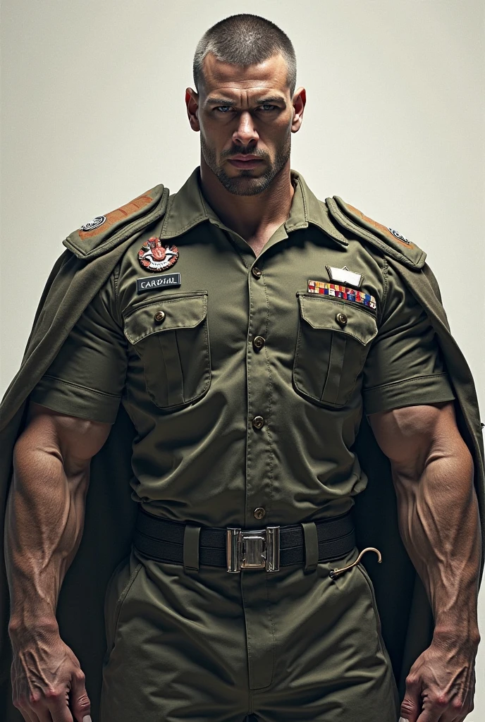 Handsome tan indian young boys fun together with small beared in police officer (khaki color shirt and trouser with hung gun at waist) masculine strong bodybuilder boy with huge wide muscular shoulders, wide chest, abs, masculine wide triceps, arms, biceps, big masculine legs, wide thighs, calfs, black-haired, hair falls on your face, Mesmerizing brown eyes, wetty police officer ( khaki shirt with batches, khaki trouser), his Perfect big monster penis is coming out from pant, masterpiece, big balls