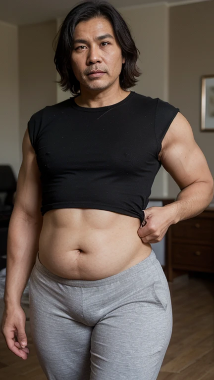 a close up of a person with a very large belly, photo from the front, full growth from the front, centered full body front-shot, photo taken from front, taken in the early 2020s, showing her shoulder from front, seen from the front, photo still of frontal view, half body cropping