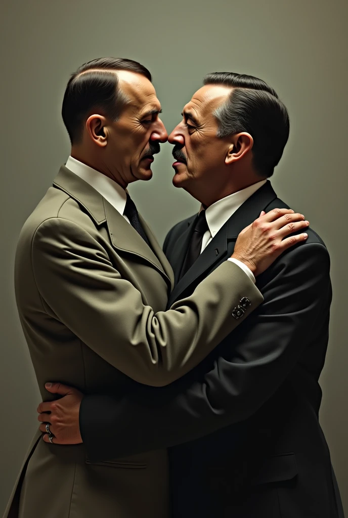 Hitler kissing a man 