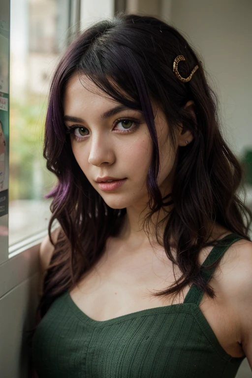poster portrait of realistic masunya, (purple skin color:1.1), cat ears, solo, by Jeremy Lipking, by William Bouguereau, (by Alphonse Mucha:0.5), by d-art , sfw 