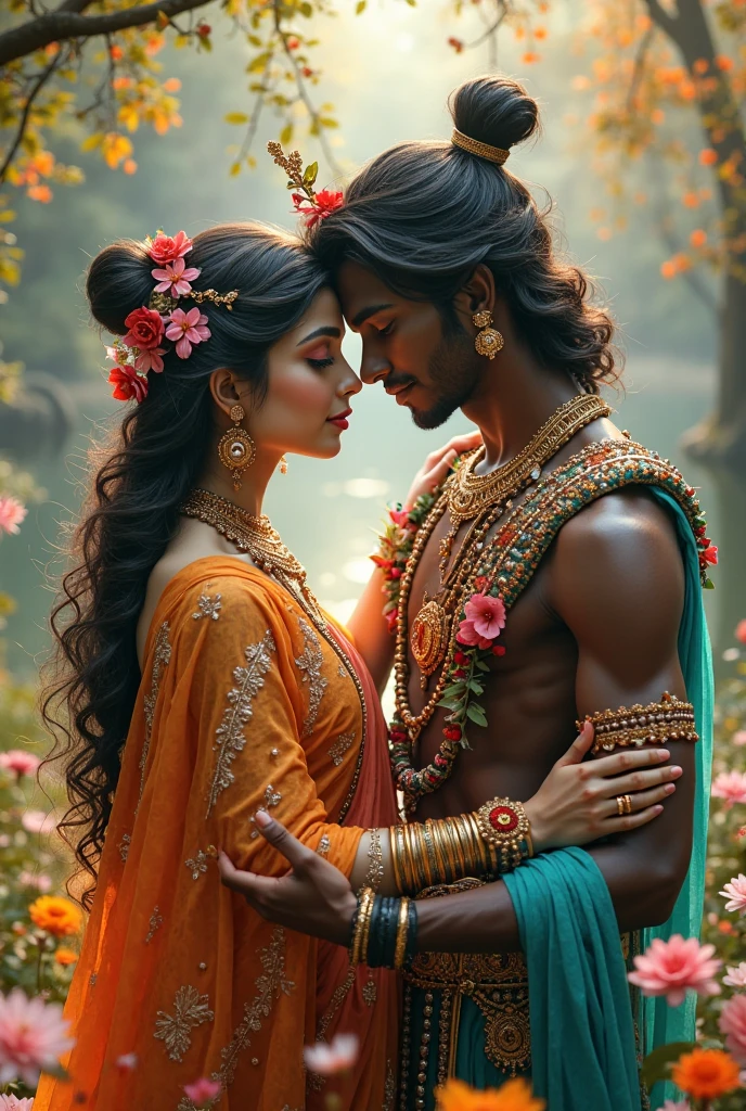 Lord krishna and Radha take a selfie 

