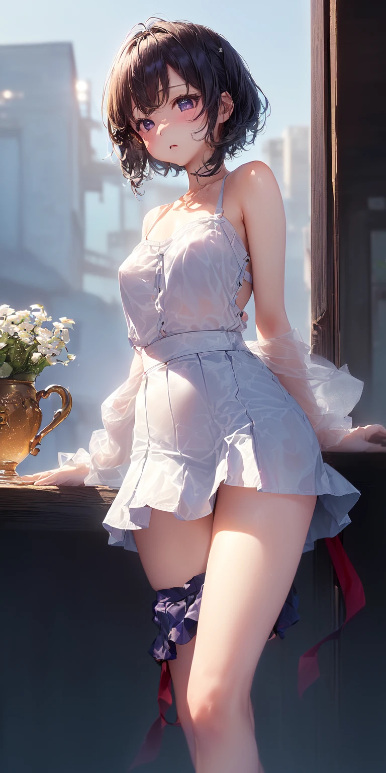 ((Above the shoulder，facial closeups))， Bigboobs， Look at the view, anime,  Standing painting, angle of view,  foreshortening, foreshortening, 8K, Super detail，silber hair,hentail realism, white backgrounid， Standing painting, 8K, Super detail, 1080p, Women's HD，femele, 16k, A high resolution, Best quality, High quality, Anatomically correct, Masterpiece, ccurate, hyper HD，As graceful as a swan，unreal-engine， Ghibli-like colors,   anime,  Standing painting, angle of view,battle armor，ssee-through，Lace skirt