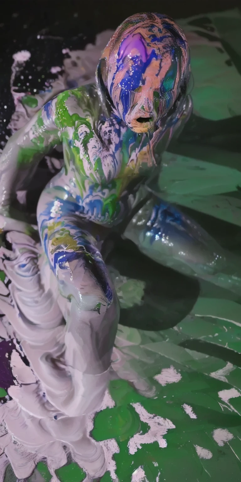 A giant slimy amorphous gooey oozing mass of mucous (the camera is zoomed in only on the mucus)
