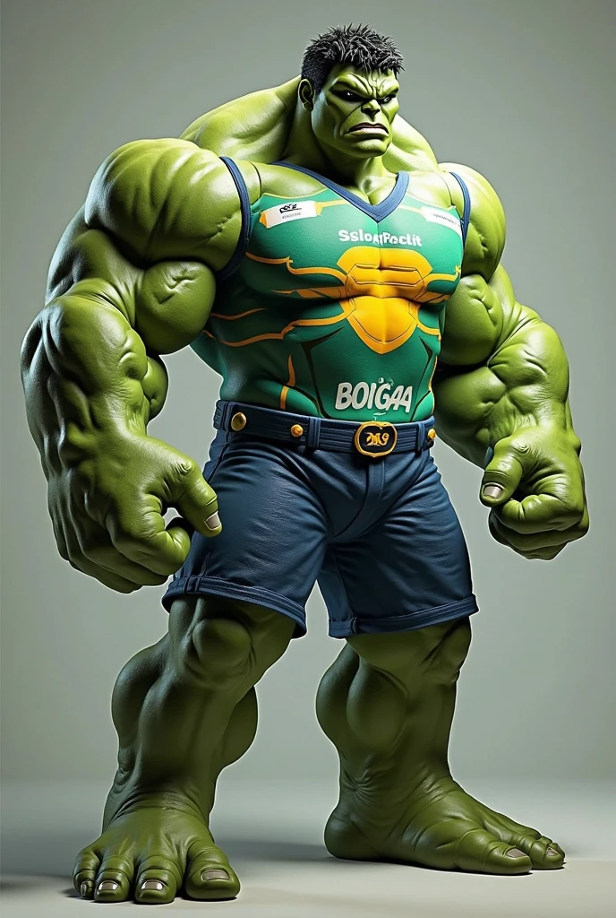 An orc wearing a Real Madrid bikini