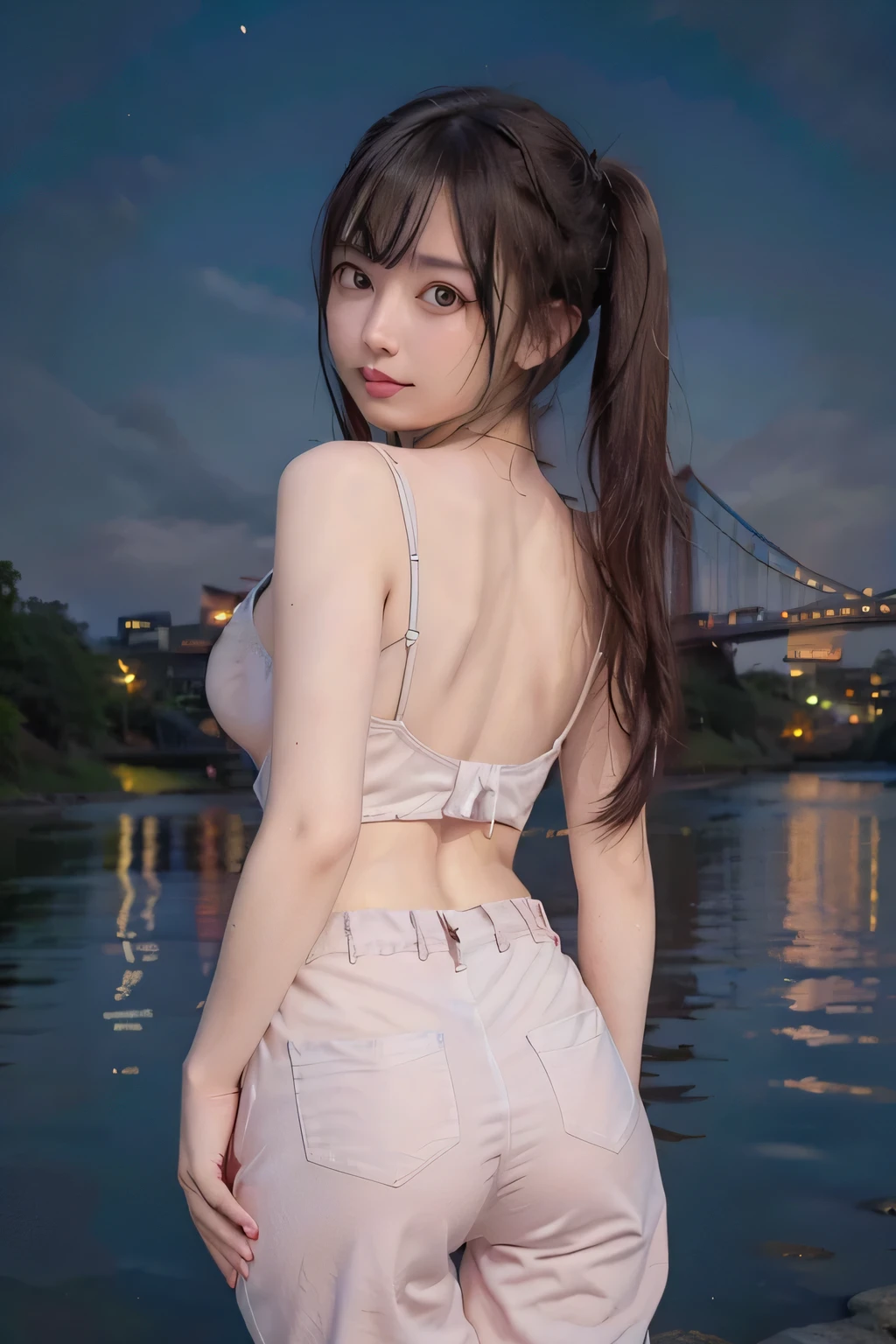 masterpiece,best quality,(photorealistic:1.2),Nightfall,full body,squatting down,(virgin killer sweater:1.1),beautiful face,barefoot,looking at viewer,(a girl in city :1.1),Shaggy scalp,massive tits,(cry:1.3),(from behind:1.2),detailed foot,detailed legs,in puddle,
<lora:virginsweater:0.4>,