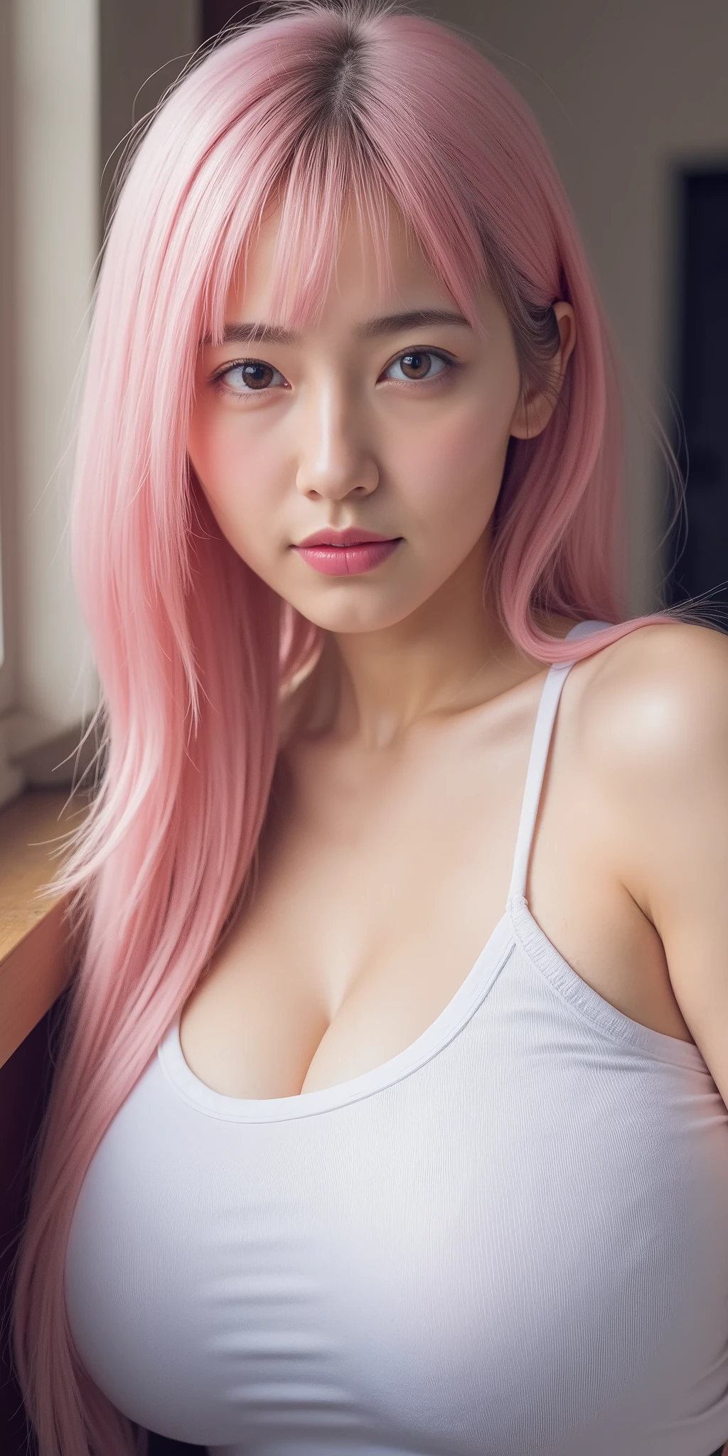 Pink Hair,Gal,（show のf breasts）