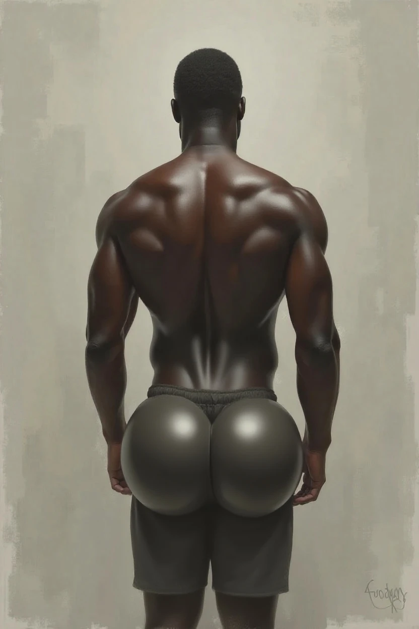 Tall, muscular, aesthetic black man with a large male reproductive system