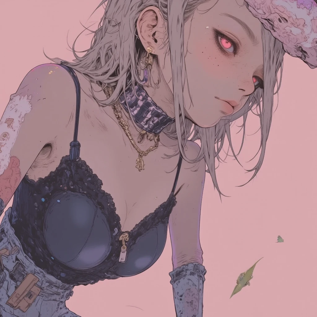 In the children's playground,A defeated woman,pink short hair,Pink pupils,Black bikini,Translucent mage robes,spread their legs,The whole body is covered with tattoos