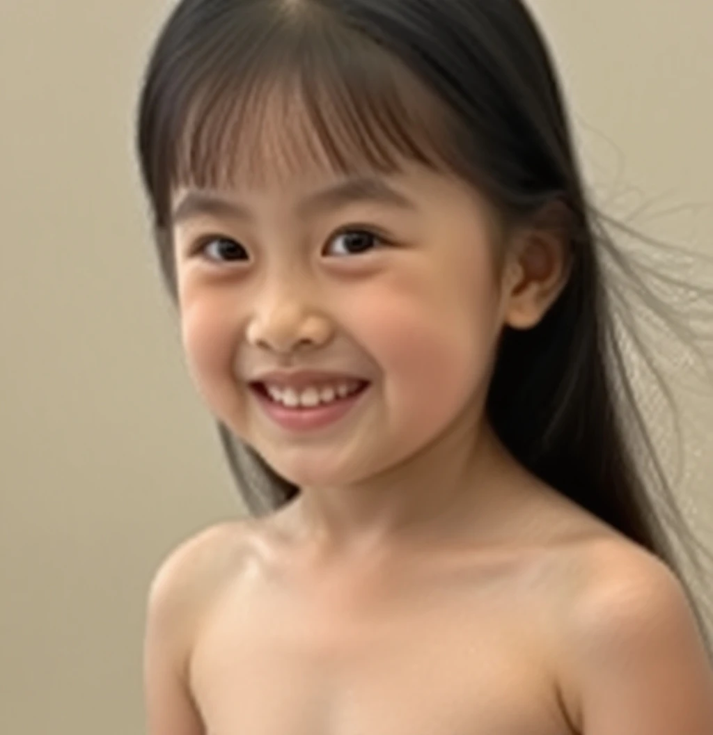 Best quality, gorgeous , white body, 10 years old, naked , Full body , Smiling lips, super detailed.