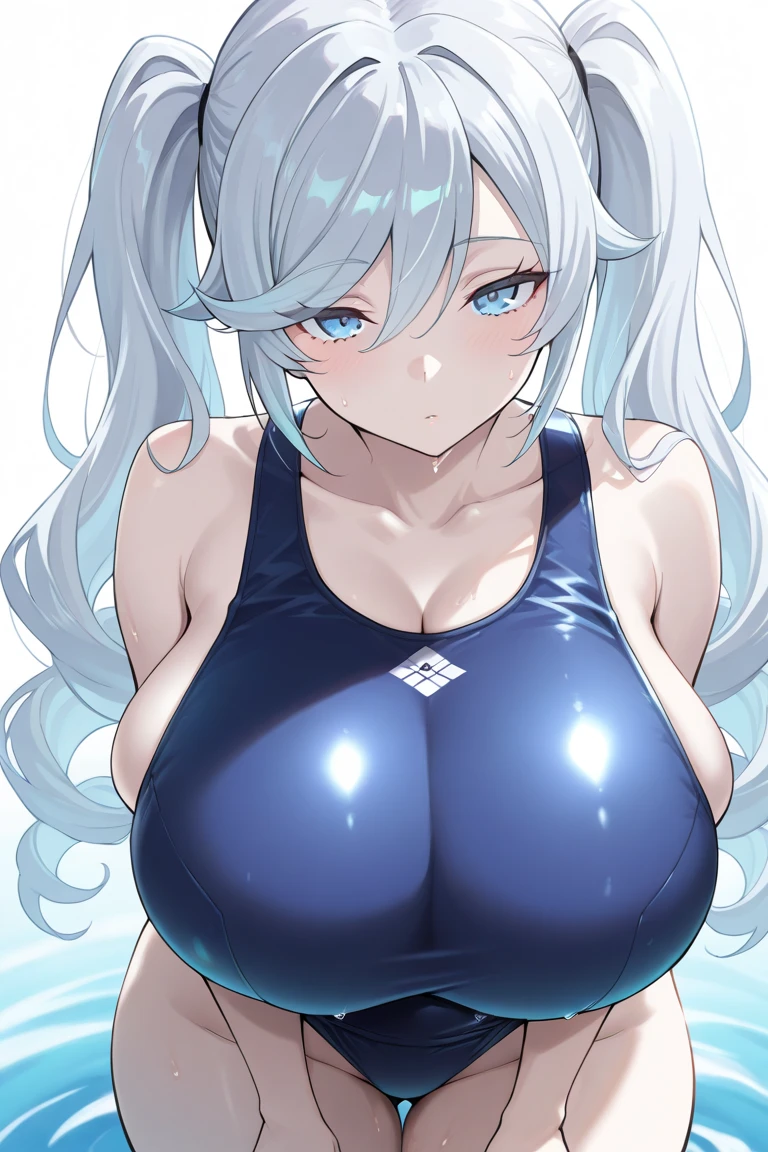 (score_9:0.9),score_8_up,score_7_up,anime style,rating_safe,(zPDXL),tearlaments kitkallos,blue dress,silver tiara,blue detached sleeves,1girl,solo,underanime character with huge breasts and big muscles posing for a picture, oppai, oppai proportions, thicc, powerful and huge, biomechanical oppai, big arms, big muscle, heavy detailedig biceps, massive muscleswater,large breasts,looking at viewer,bubble,underwater,
