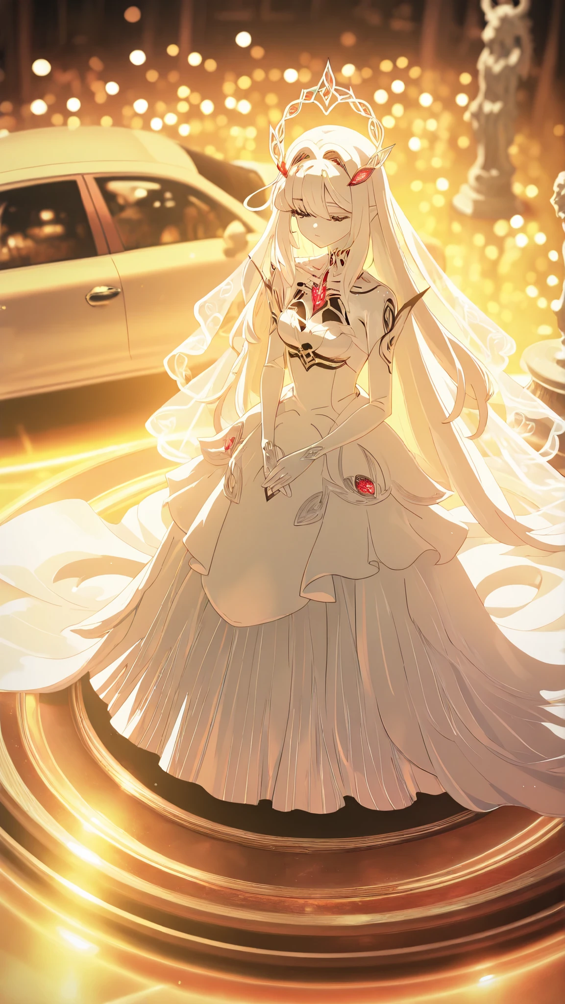 high-detail RAW color art, animation, Car Marble Skin, high angle, Marble statue , ((( Extremely Detailed Elegant))), white skin, Magical Atmosphere, (focus on your face), (DETAILED SKIN, Textures (Intricately detailed, Fine Details, very detailed), Raytracing, Subsurface Scattering, Soft diffuse lighting, Shallow depth of field、sharp focus、Bokeh