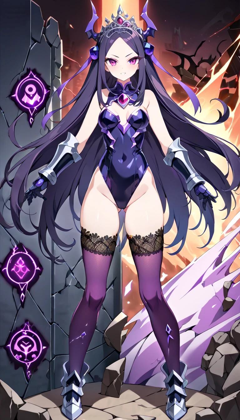 Young girl, long purple hair, blue eyes, blue symbiote costume, Venom, Carnage, blood, claws, masterpiece, high quality, open belly