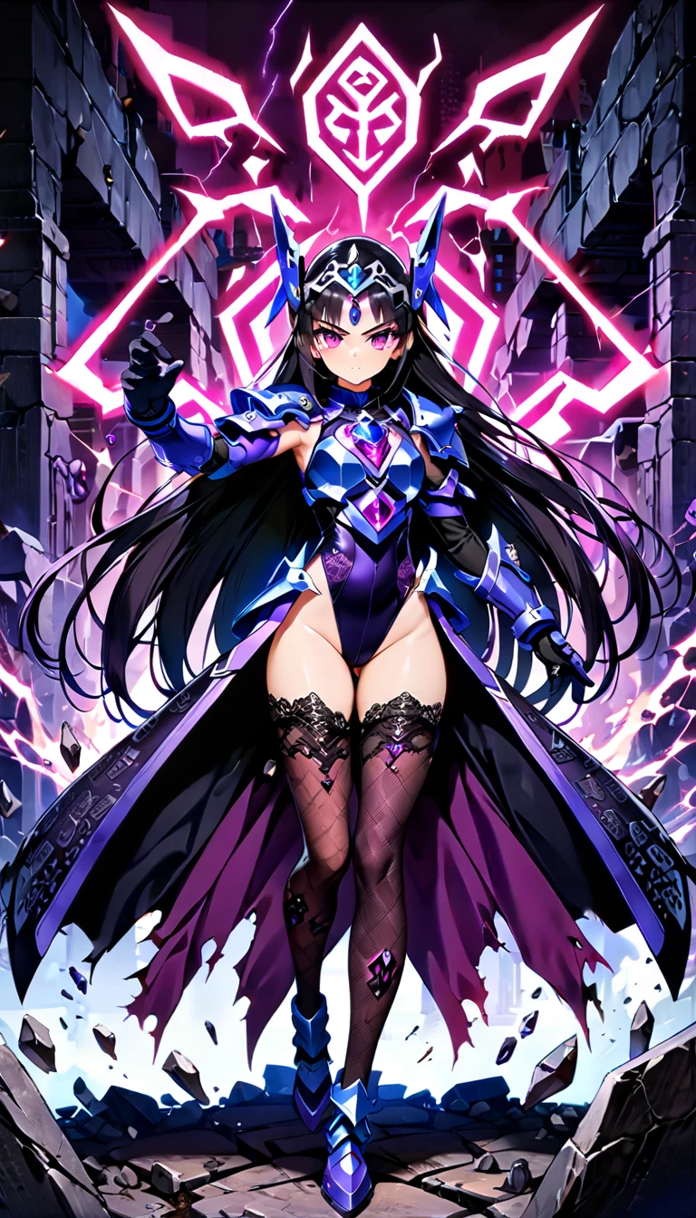 Highest quality　Highest quality　Draw a face carefully　High quality anime style faces　Super shiny skin　Black full body suit　Purple Pantyhose　barefoot　Succubus　Lure　smile　Rear View　Back view （Huge breasts：1.8)