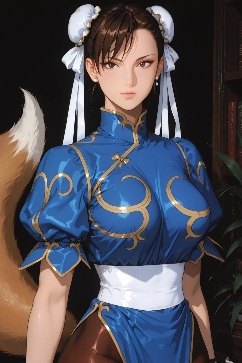 ((ultra quality)), ((tmasterpiece)), Girl-khajiit, Japanese woman, anthro cat, furry cat, ((long beautiful black hair)), ((there are only cat ears, no others)), ((there is a cat&#39;s short tail in the back)), ((Face Clean)), Beautiful cute face, beautiful female lips, charming beauty, ((seductive facial expression)), looks tenderly at the camera with his eyes slightly closed, ((skin color blue)), ((blue wool)), Body glare, ((detailed beautiful female eyes)), ((dark brown eyes)), beautiful female hands, ((perfect female figure)), ideal female body shapes, Beautiful waist, big thighs, Beautiful butt, ((Subtle and beautiful)), seductively stands hands together, ((geisha clothes, sexy pink kimono, sexy cleavage), background: 19th century Japan, Traditional Japanese House, ((Depth of field)), ((high quality clear image)), ((crisp details)), ((higly detailed)), Realistic, Professional Photo Session, ((Clear Focus)), ((cartoon)), the anime, NSFW