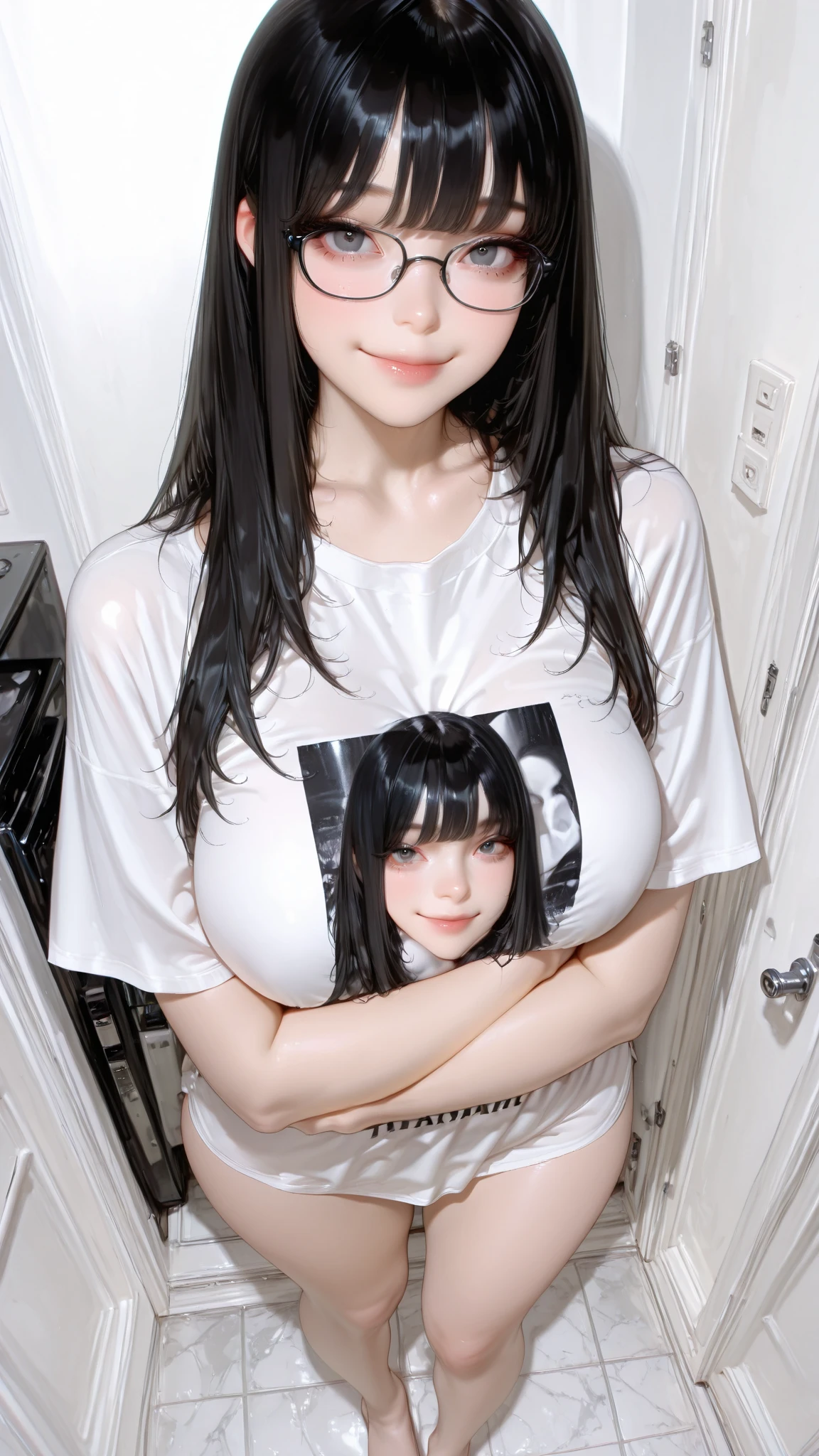 8k、Ultra HD、highest quality、masterpiece、Clear images、Cute Japanese Woman、(Beautiful Face、Beautiful skin in every detail、Beautiful eyes in every detail)、14 years old、Young Body、 Body Type、Big Breasts、Huge breasts、(120cmJcup chest)、(Big soft breasts)、Ezvian everywhere、Platinum Blonde Long Straight Hair、Twin tails、Underboob is visible、Short hem crop top、Thong Panties、Beautiful sandy beaches in Okinawa、The cutest and sexiest poses、Full body portrait