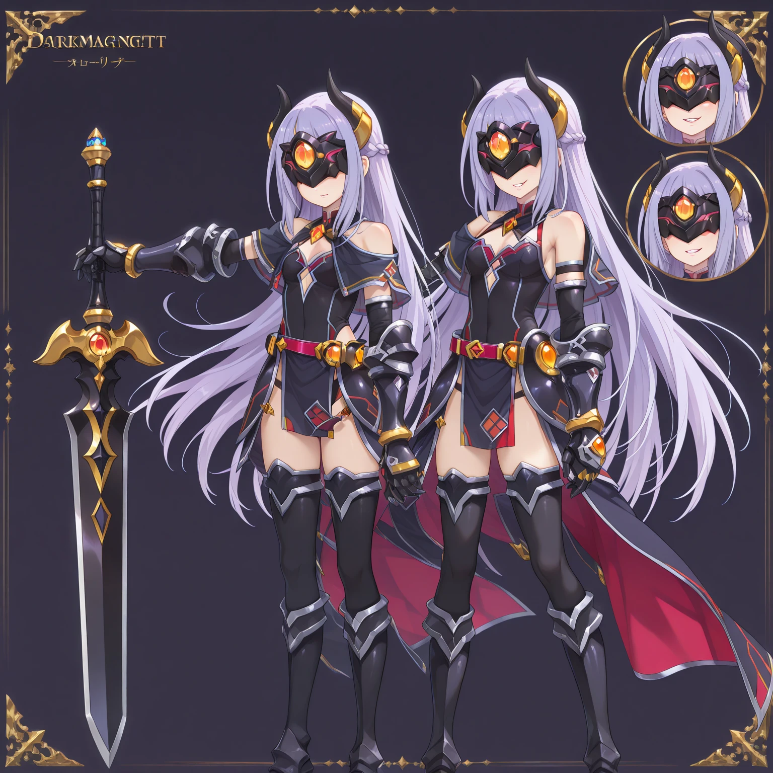 anime genshin impact Mona Megistus, young girl with fair skin with hair with two large voluminous braids behind her neck with lilac white hair and yellowish green eyes, with transparent black skin-tight rpg healer outfit. Character presentation making expressions while holding a healer's staff.