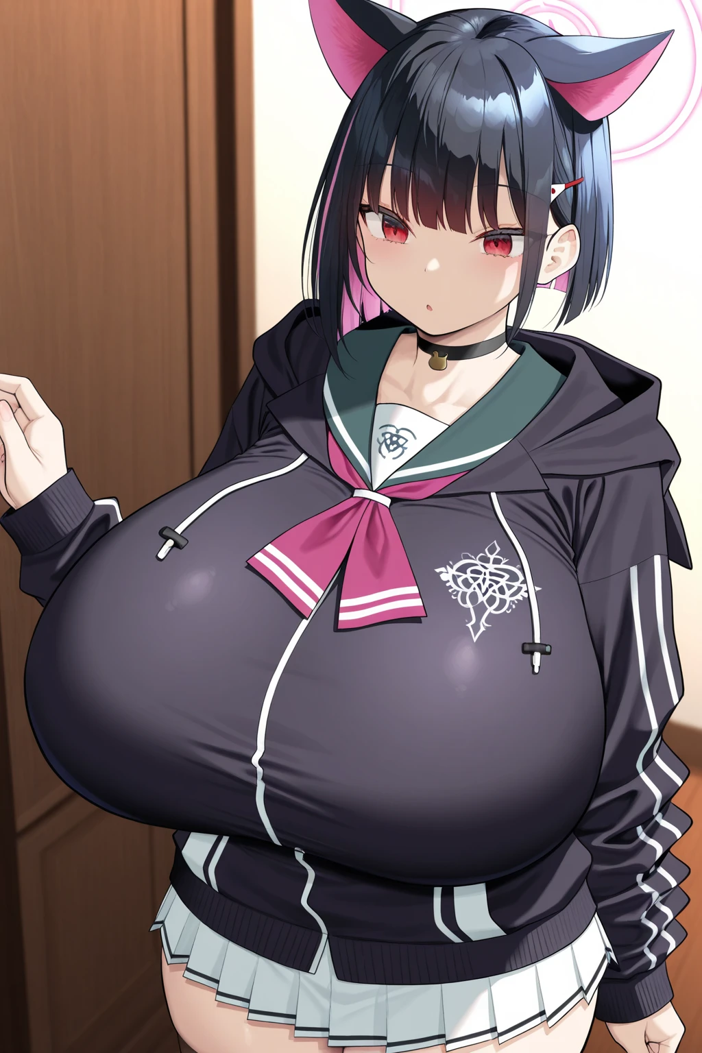 A girl who wears military clothes, brown heirs, gigantic breasts, anime cartoon, german third reich, ((highest quality)), ((masterpiece)),