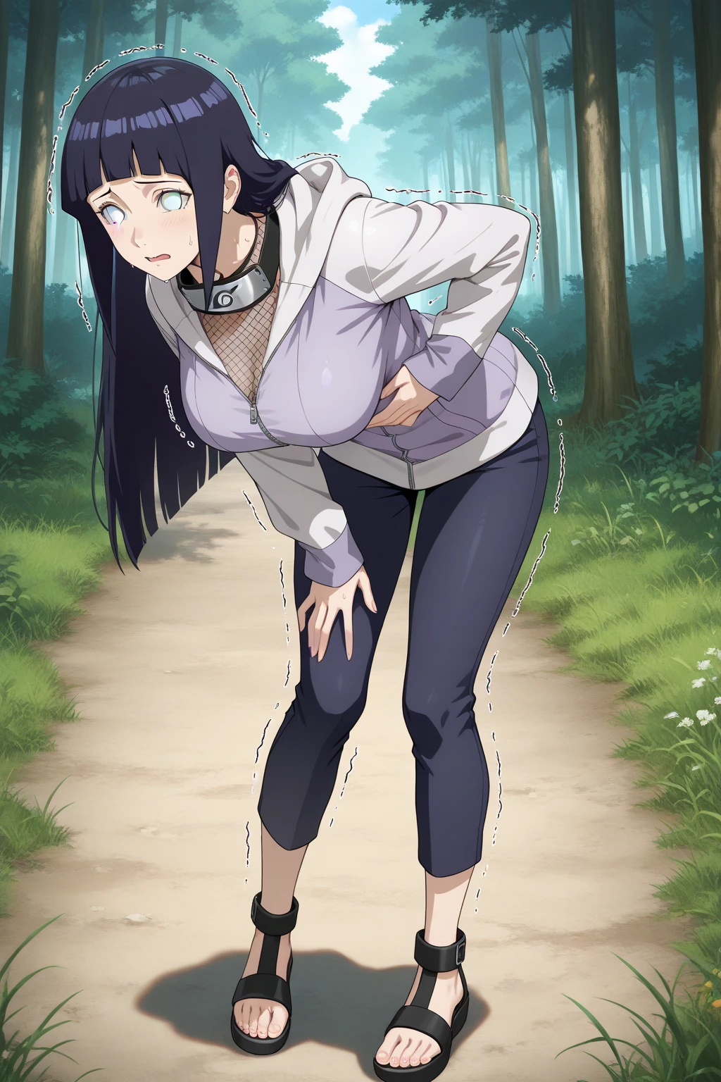 (masterpiece), high quality, best quality, Extremely detailed eyes, Extremely detailed body, blush, Very detailed, Nico Robin, piece, Black Hair, blue eyes,  Large Breasts, ((NUDE:1.3)), Long hair, 1 Girl, (Purple shirt), 1 Girl, cleveage, Upper Body, Wearing glasses on head, pocket, breast pocket