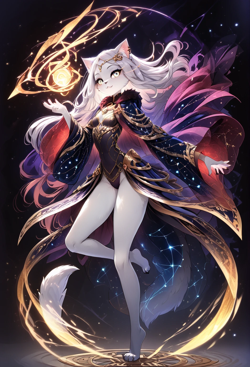 ((Masterpiece, Highest quality)), Detailed face, CharacterDesignSheet， full bodyesbian, Full of details, Multiple poses and expressions, Highly detailed, Depth, Many parts，Beautiful priest girl，estilo fantasia，Extremely beautiful，High Balance, Natural light, Lace，lacepantyhose，starrysky，Star decoration