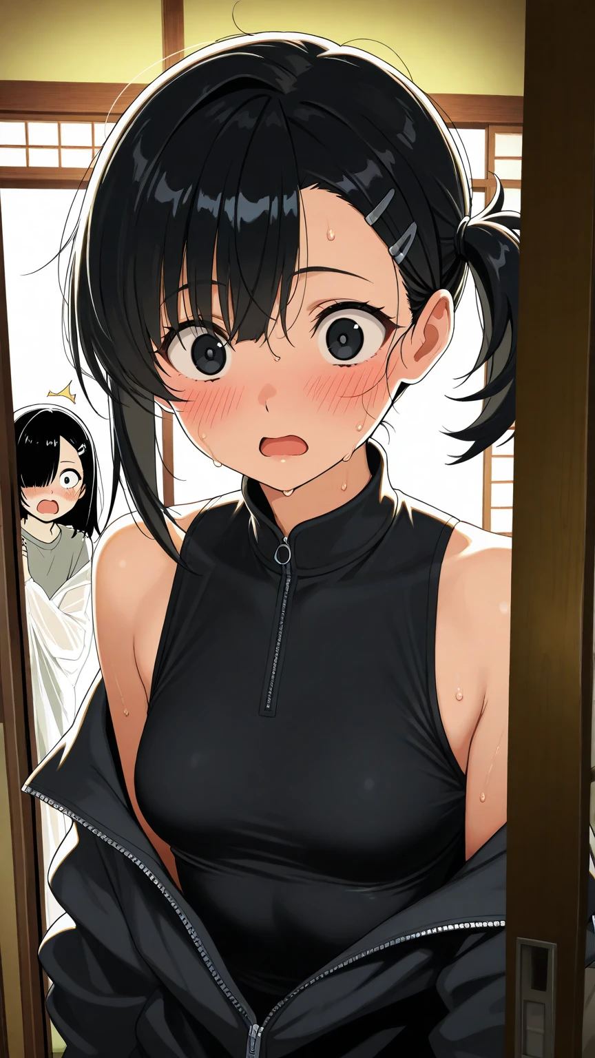 (premium、8k、32k、masterpiece、NFFSW:1.3)、(Photos of attractive Japanese women)、1 girl in、(ultra gigantic tits:1.2)、(messy hair)、ABS、perfect bodies、hyper-detailed face、detailed lips、finely eye、double eyelid、s Pajamas、sleep on the bed:1.3、(seductive)、((agitation:1.5))、((sliding of areolas))、full of sweat、wet:1.3、feel good、closed eye、Shorts, naked, unclothed