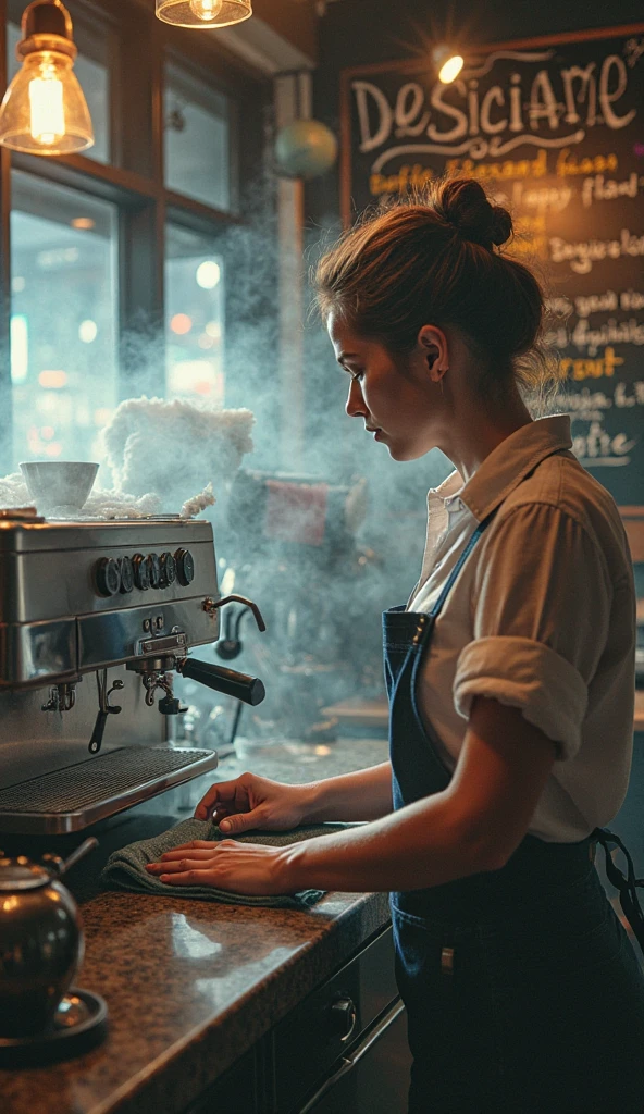 (photorealism:1.2), Nepali culture,fast food, coffee, espresso, machine, barista
