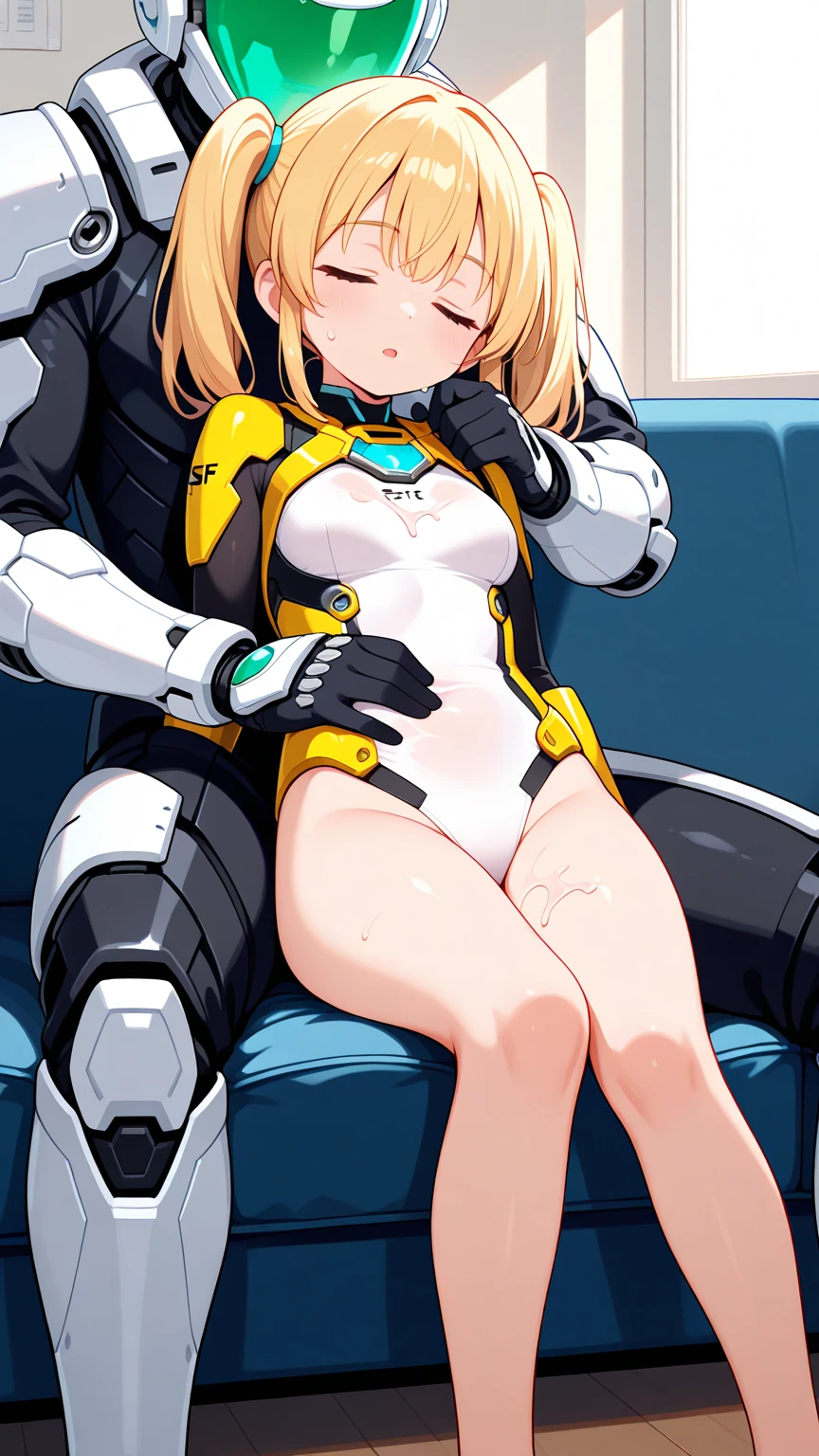 {Highest quality}. {so beautiful}. {Super detailed}, {Best illustrations}, Browsing Caution、((Surprised eyes)),1 girl、1 male、penis、semenオーバーフロー、From behind、On all fours、dorsal position、sex From behind、Grabbing the butt、Girl looking back、Surprised face、Glare、Baby Face、Blonde、short hair、Green Eyes、semen、shame、((cyborg、robot))、White skin、Pay attention to the butt、Look closer、In the trash、a lot of used condoms