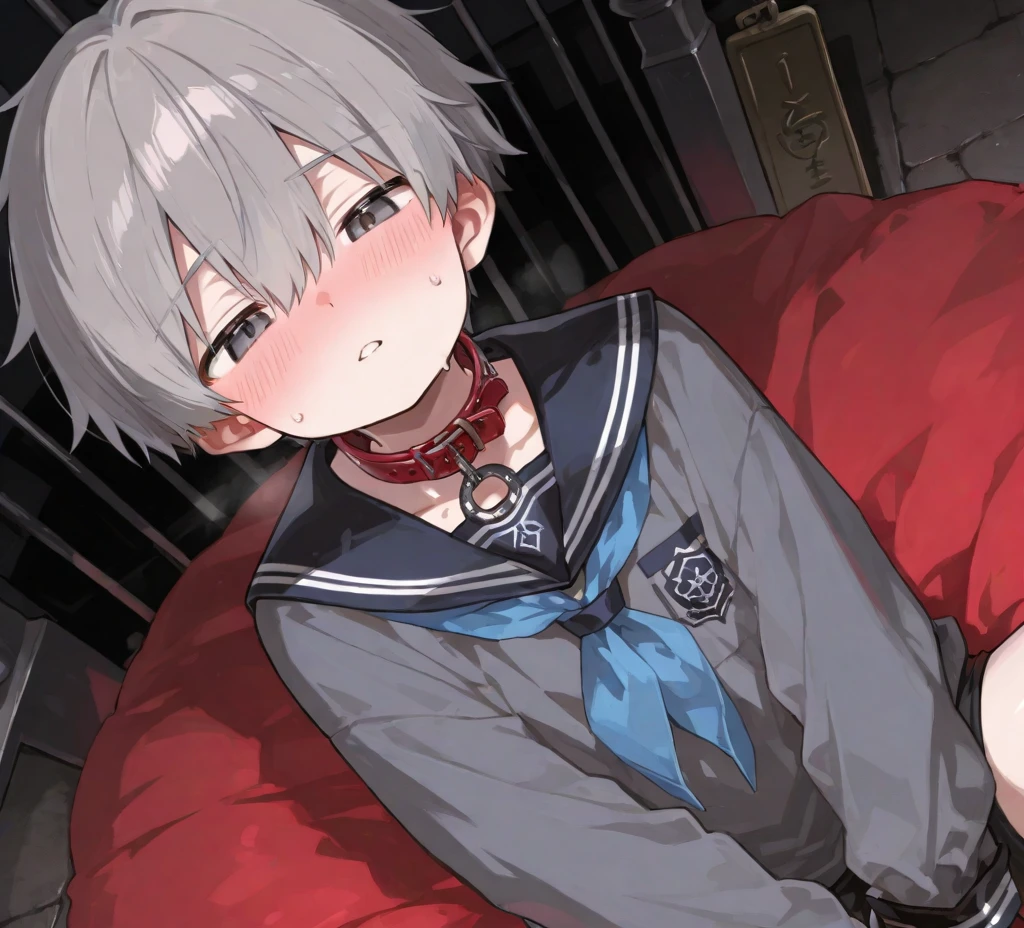 male、Beautiful Boy、solo、Slender、sex appeal、Grin、suspicious、Creepy Smile、A look of caution、fear、Glare、Wavering Eyes、suit、shirt、Bare Skin、Unbuttoned、Disturbed、Sweat、Breathless、panic、Bruises on the body、Fall to the floor、Sleeping on the floor、Poor land、Rope restraint、Handcuffs、Hands tied with ropes