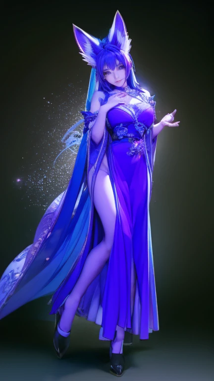 The purple veil wrapped around the body,Not much is covered,On the contrary, it makes her figure more graceful,Thought-provoking。