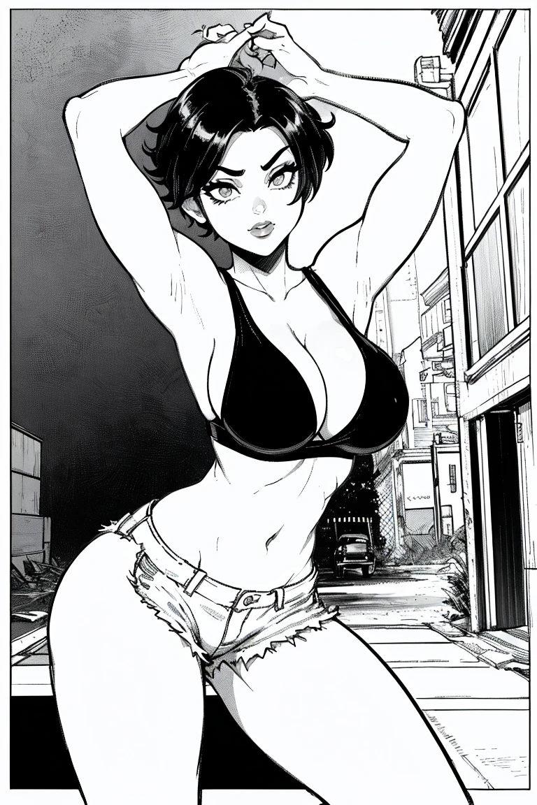 overwatch overwatch_1 sombra_(overwatch) commentary english_commentary 1girl asymmetrical_hair bare_shoulders bikini bikini_top_only breasts casual contrapposto curvy cutoffs dark-skinned_female dark_skin denim denim_shorts earrings front-tie_bikini_top front-tie_top hair_over_shoulder hand_in_own_hair hoop_earrings jewelry large_breasts lips lipstick long_hair looking_at_viewer makeup mole mole_under_eye narrow_waist navel nose open_fly parted_lips patreon_username pink-tinted_eyewear purple_bikini purple_hair rain shorts sidecut solo strapless strapless_bikini stud_earrings summer sunglasses swimsuit thighs tinted_eyewear unbuttoned underboob undercut watermark web_address window
<lora:AnimeLineArtPony:1>