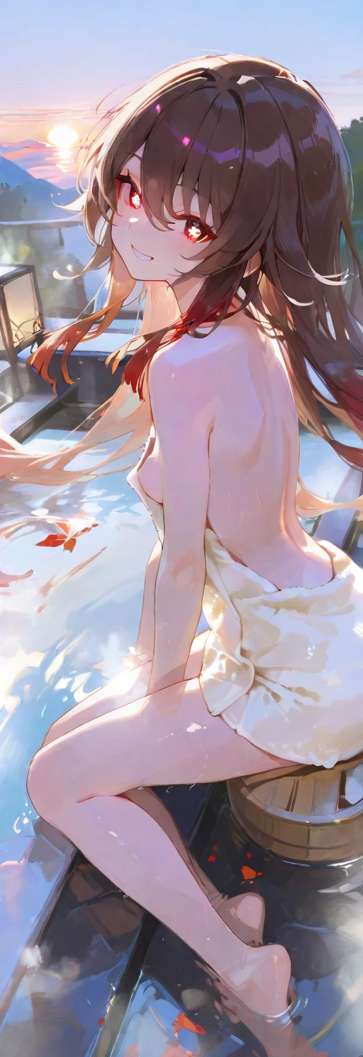 (nsfw 1.1), ((1girl)), ((masterpiece)), realistic, ((highly detailed:1.3)), beautiful girl in bath room, coming out of a marble tub, ((very short red hair, many fine strands, with a hind of stark blond)), a lot of cute freckles, very slender and small, dry hair, round face, big eyes, cute stubby nose, ivorygoldai, royal palace bathroom setting, steam: 1.3, ornate marble tub, (hibiscus petals floating in water:1.6, orchid petals floating in water: 1.6), early morning light, windows, crepuscular lighting, dynamic pose, dynamic angle, (nude, nudenudenudenude, nude), no foam, no bubbles, nothing on breasts, (no breasts)) lots of body details, small bottom, tiny body, (she took a hormone suppressant), small person, gorgeous body, gorgeous face, nipples and vagina slit can be clearly seen