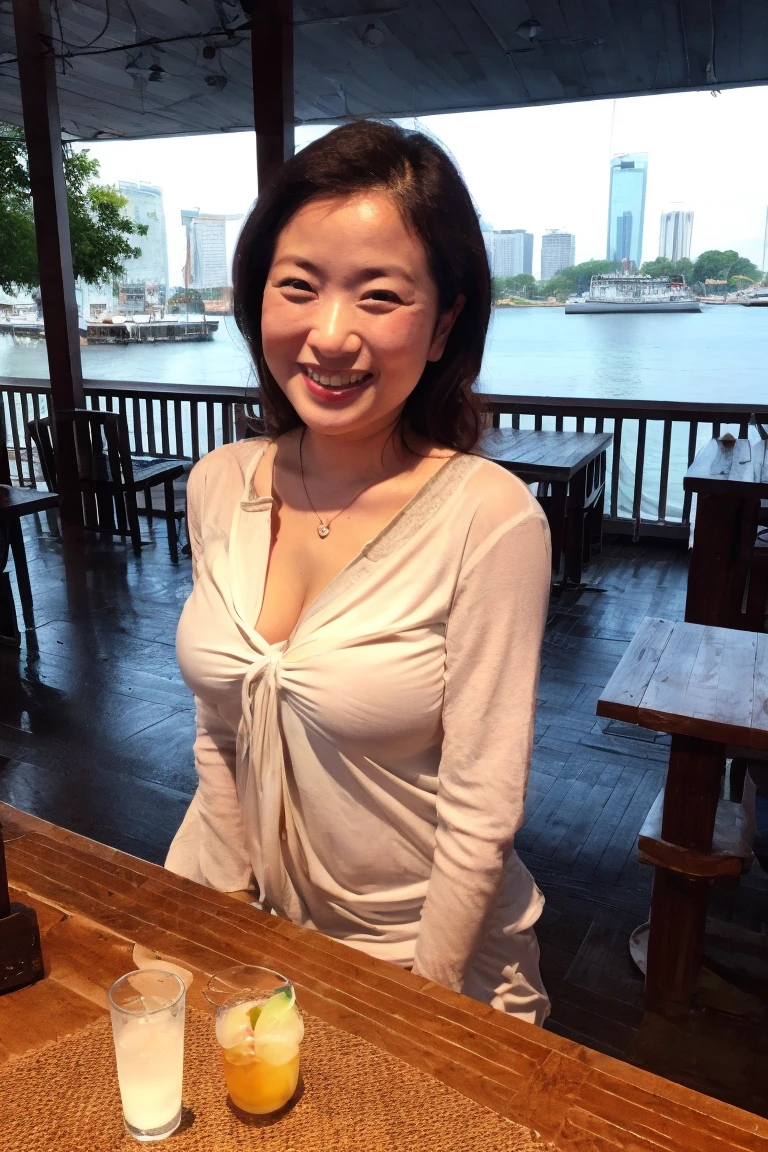 In 8K、Raw photo、Highest quality、Realistic、Photorealistic、Professional Lighting、masterpiece、Beautiful Mature Woman).Mature woman standing in a park at night, Waiting for me..Sexy, , 全naked. 40 years old. D cup breasts.Chubby beautiful woman,Looking Camera,Smiling face.naked.,(stick out butt:1.3)
