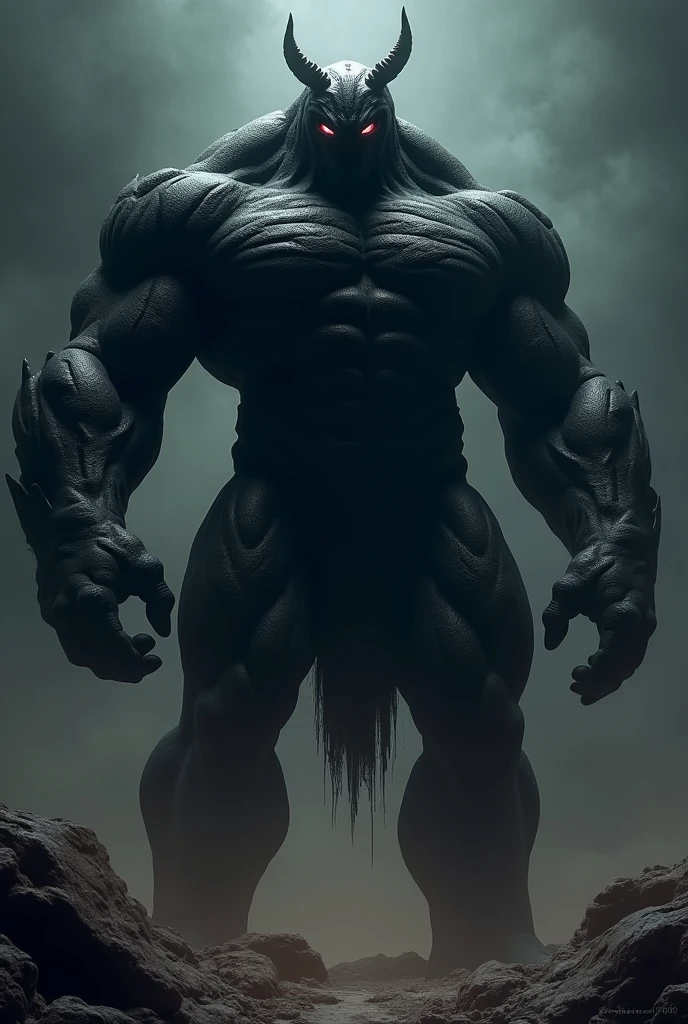 A very strong guy  black colour and purple colour in his around and back ground is black
