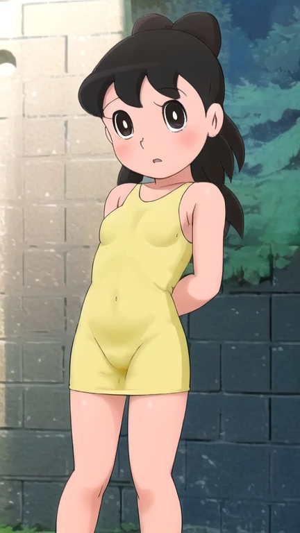 njtsubasa,1girl,solo,black hair,blush stickers,long hair,ponytail,bangs,blunt bangs,bow, masterpiece, expensive quality, very_expensive_solve, big_file size, full color,(completely nude:1.2),pussy,niplles,