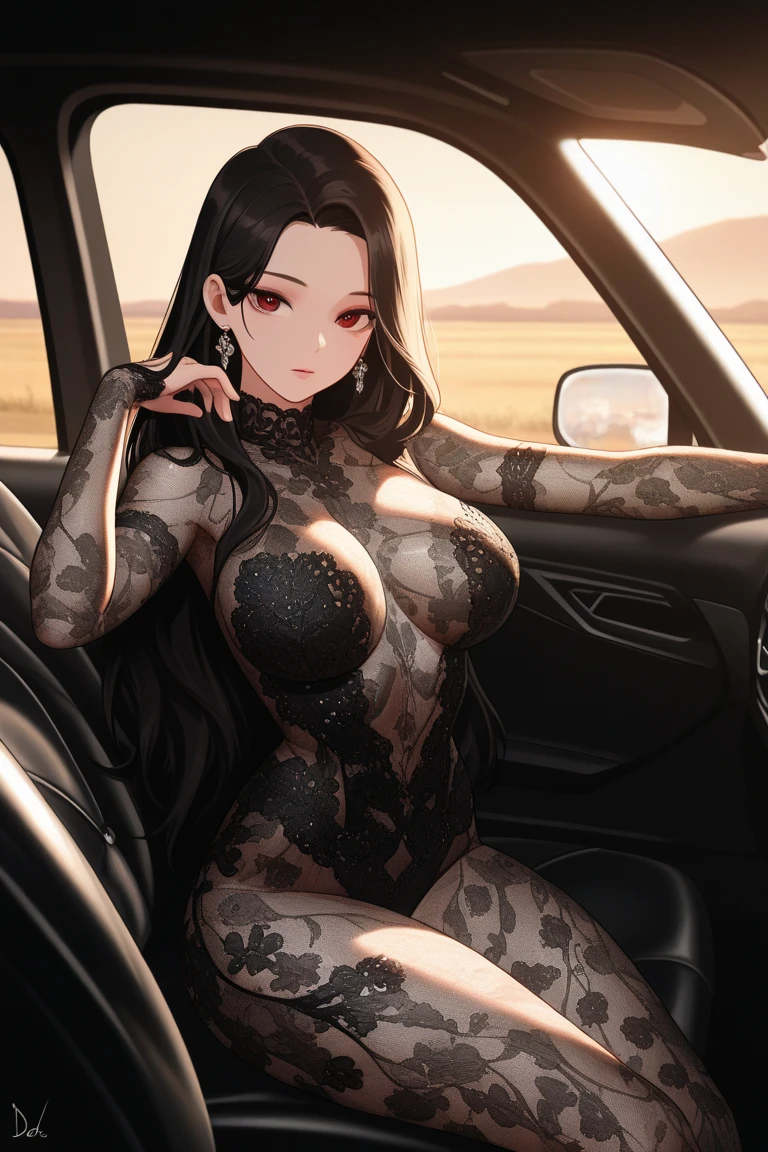 2 Asian girls, both farting together side by side, desperate to poop, farting while sitting in car, sitting down, wearing swimsuits, stomach bloated, hangs holding stomach, pained expression, shocked and embarrassed, mouth open in shock, sweating, blushing, beautiful and cute face, anime art style, fit body, tall and thin, view from back