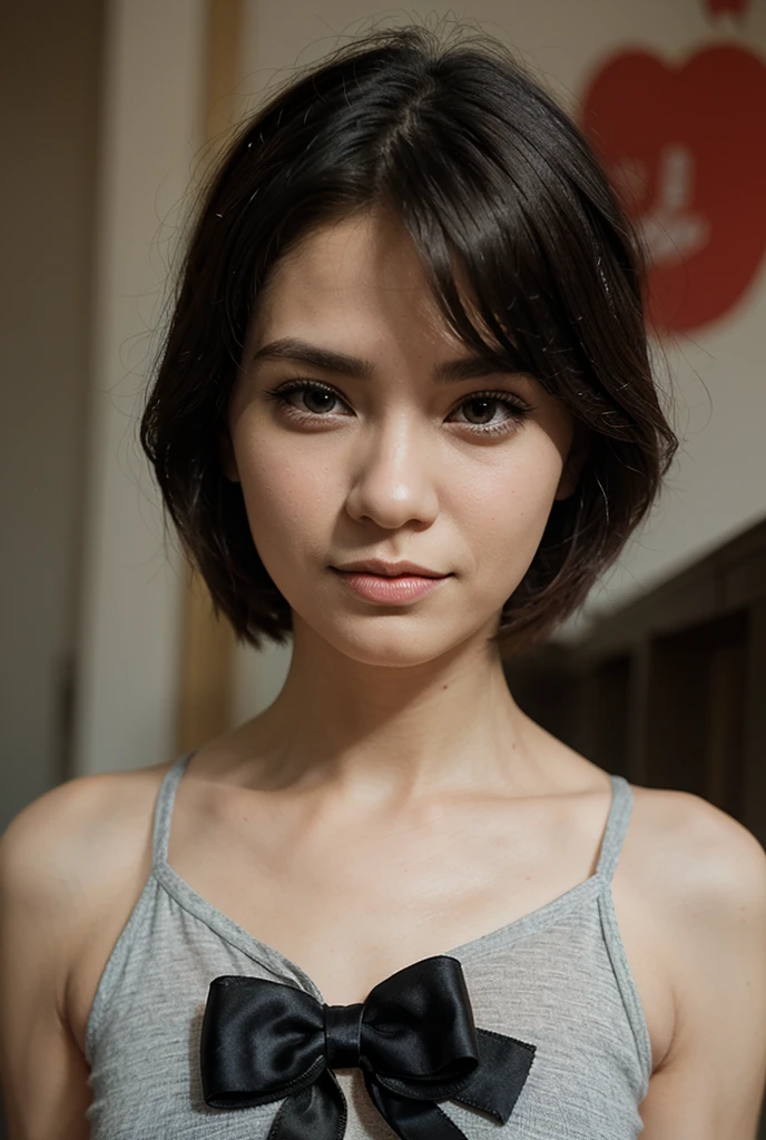 Aisha: 7 year old daughter, short shoulder length black hair, medium height, black eyes, and always cheerful.