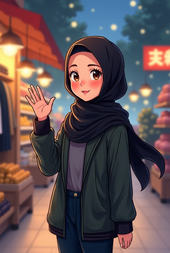 muslim woman in hijab holding a book in front of a city skyline, urban girl fanart, artwork in the style of guweiz, in an anime style, by Naza, by Ei-Q, high quality fanart, inspired by Fathi Hassan, in anime style, lofi portrait, 🤤 girl portrait, detailed fanart, inspired by Shaddy Safadi, with sunset