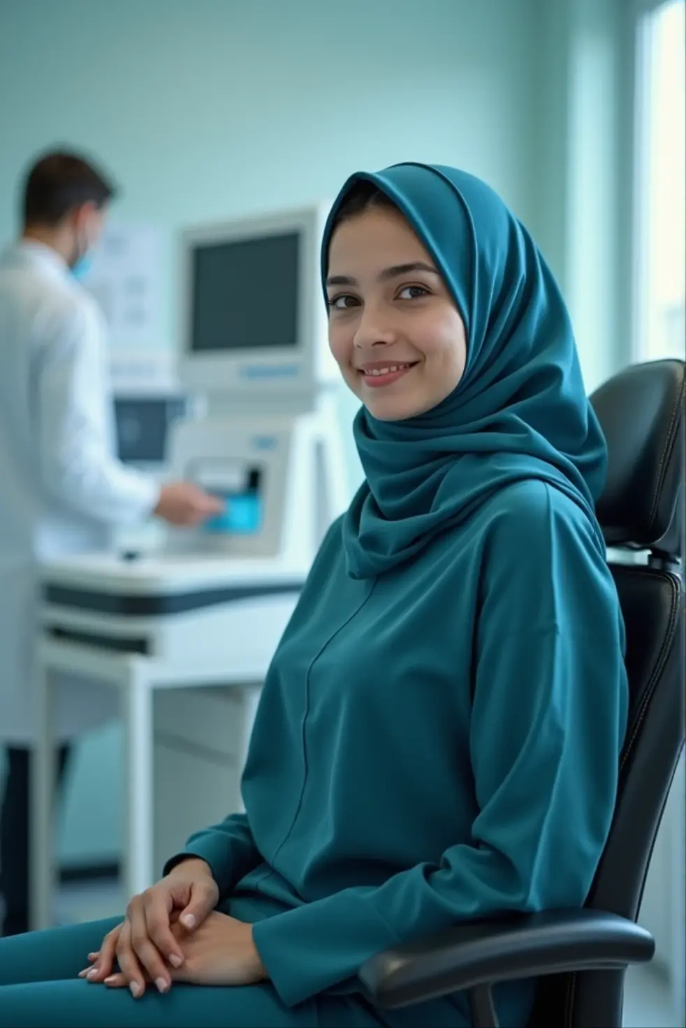 Medical lab testing hijab girl in kerala