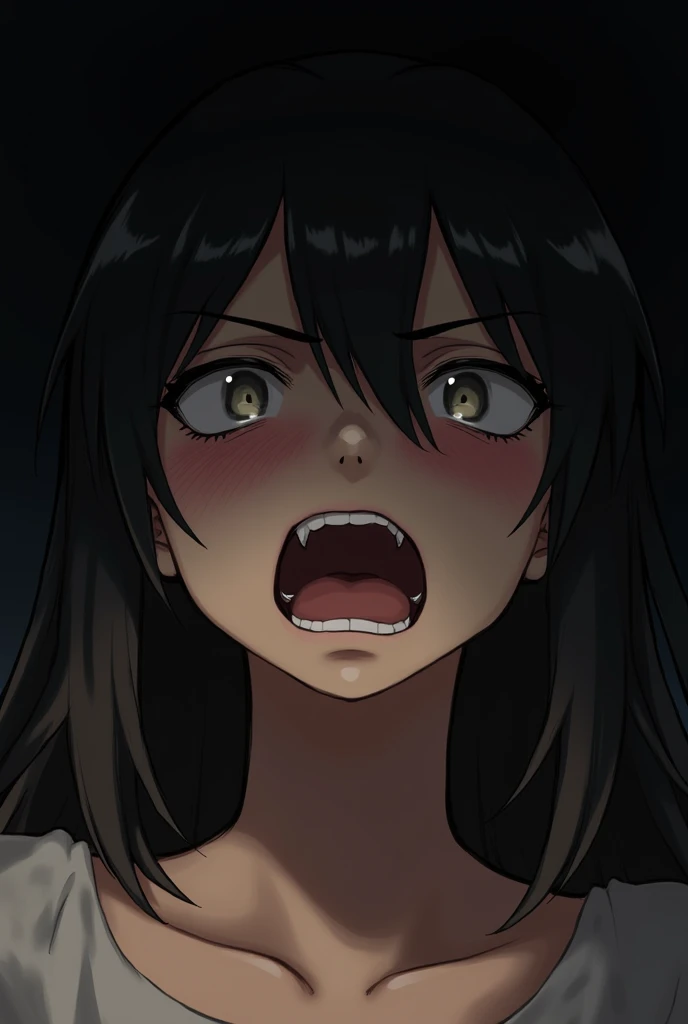 (((Characteristic clothing))),(((high quality))),Unshaven,（（（（（Pubic hair heart pattern）））））, Cloudy eyes,Anime Style,Long Tongue,Sticking out tongue,Obscene lines,Fatty face,Fallen into evil,Sexual,clumsy smile,Unshavenの髪,((Long hair that covers the eyes)),transformation