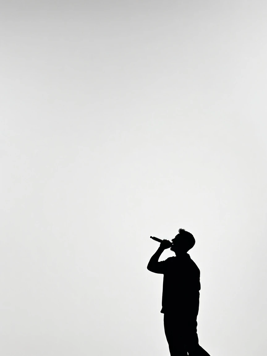 A man dark photo, background letter of B, moon light night, sky bird and he is smoking
