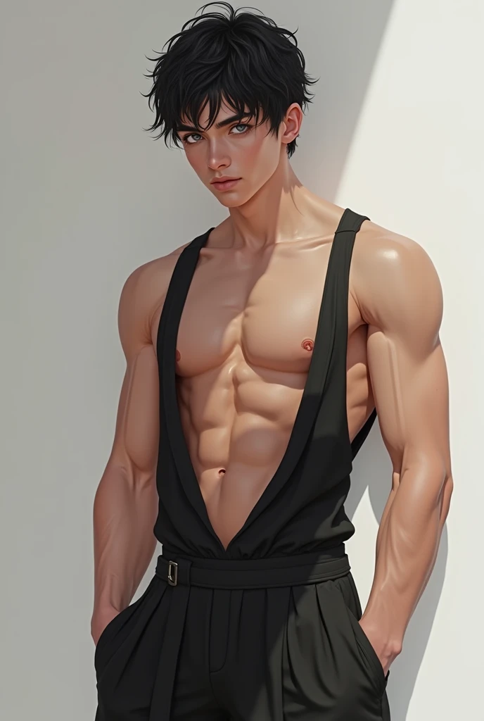 (absurderes, A high resolution, Ultra detailed, hdr), Masterpiece, Best quality, Handsome boy, Detailed face, Abs，Professional photo, The Alafed man is shirtless, Stand comfortably，standing on your feet，whole body picture，upper legs，small thighs，Long legs with their legs open, Focus on your audience,18 year old boy, Handsome boy, [ Firmly defined body ]，with fair skin，The light is even，Smooth shoulders，鎖骨，Short broken hair，Youth，Slim young handsome guy，White  socks，The crotch protrudes，Eight-pack abs，high qulity，high detal，Handsome，Realiy，large bulge，The upper body is naked，浴室， vivd colour， Sexual tension， Grease luster， cinmatic lighting ， wide angles， tmasterpiece， best qualtiy， ultra - detailed， 16k，