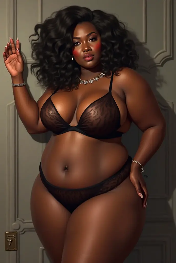 QUEEN, , BBW, photo vintage, visage feminin parfait, , tache de rousseur, 1885, big huge breasts : 66H,FRONT VIEW, Rembrandt LIGHT , EXTREME LONG V-NECK, BIG CLEAVAGE, BEAUTIFUL EYES, BEAUTIFUL HANDS, LIGHT SMILES, PERFECT FACE, CASTLE BACKGROUND, QUEEN, NECKLACE, RING, JEWELERY RICH, SFW, FULL BODY, COLORFUL, ( EBONY SKIN TONE) AFRICAN, ROYAL BOUDOIR, MORNING LIGHT, ROYAL BIG CROWN, FLUO PINK LINGERIE, VERY LONG AFRO HAIR