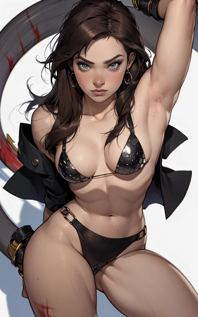 Personagem mulher estilo atompunk Fallout 4 cabelos pretos atriz Ella Purnell com marcas de guerras Imagem de desenho animado de uma mulher .Ilustracaoo estilo desenho animado, estilo de arte dos desenhos animados, estilo de arte dos desenhos animados, digital illustration style, estilo atompunk design de personagens altamente detalhado, arte digital detalhada coragem,actress Ella Purnell with black hair slim body Forest fan art, Design de cabelos pretos personagens de retrato, beautiful digital illustration, retrato de alta qualidade, Arte em quadrinhos, s . Eyelined eyes, medium bust and wonderful sexy clothes. image expression of sexual desire from waist to head illustration atompunk style Fallout 4 The perspective is from below, enfatizando a majestade e o poder da Gigante."atriz Ella Purnell cabelos pretos